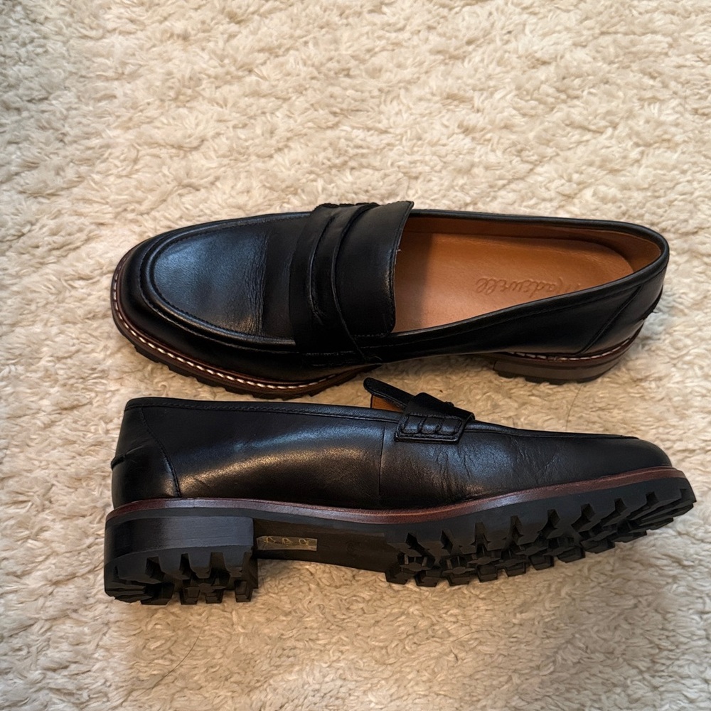 Classic Black Leather Penny Loafers